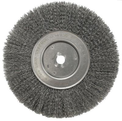 Weiler® Narrow Face Crimped Wire Wheel, 10 in D x 3/4 in W, .0118 in Steel, 4,000 rpm, 01248