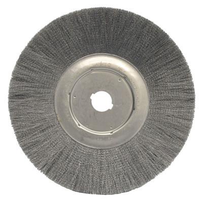 Weiler® Narrow Face Crimped Wire Wheel, 12 in D, .006 Steel, 1 1/4 in Arbor, 01299