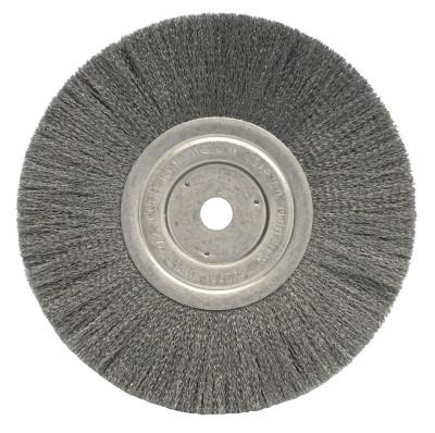 Weiler® Narrow Face Crimped Wire Wheel, 8 in D x 3/4 W, .006 Stainless Steel, 6,000 rpm, 01775