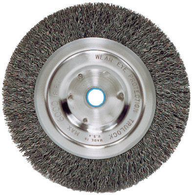 Weiler® Medium-Face Crimped Wire Wheel, 7 in D, .014 Steel Wire, 02335P