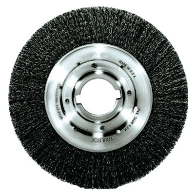 Weiler® Medium-Face Crimped Wire Wheel, 8 in D x 1 in W, .014 in Steel Wire, 4,000 rpm, 06120