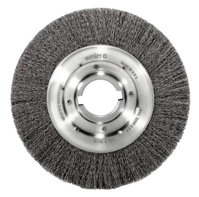 Weiler® Medium-Face Crimped Wire Wheel, 10 in D, .0118 Stainless Steel Wire, 06530