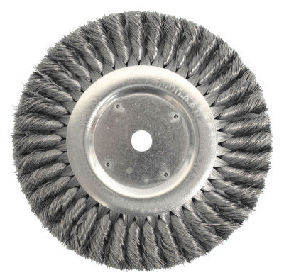 Weiler® Standard Twist Knot Wire Wheel, 8 in D x 5/8 in W, .014 in Steel Wire, 6,000 rpm, 08135
