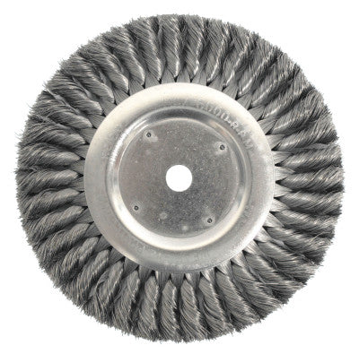 Weiler® Standard Twist Knot Wire Wheel, 8 in D, .014 in Steel Fill, 3/4 in Arbor Hole, 08138