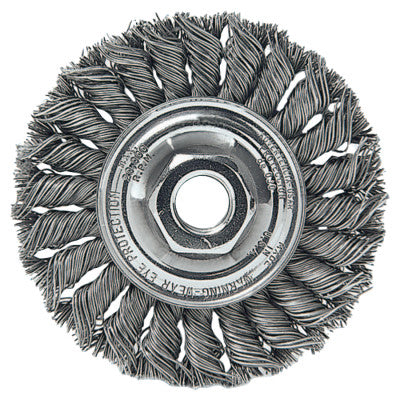 Weiler® Standard Twist Knot Wire Wheel, 8 in D x 5/8 in W, .023 in Steel Wire, 6,000 rpm, 08155