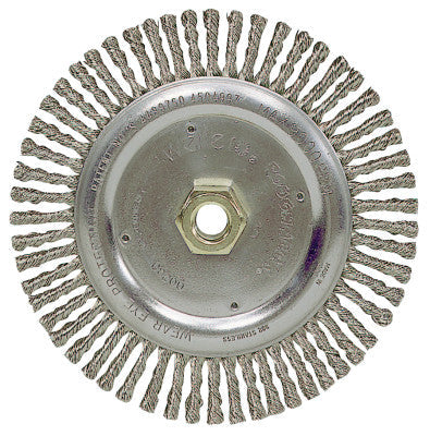 Weiler® Roughneck® Stringer Bead Wheel, 6 7/8 D x 3/16 W, .02 Stainless Wire, 9,000 rpm, 09200