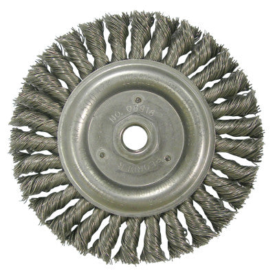 Weiler® Roughneck® Stringer Bead Wheel, 6 in D x 5/16 W, .023 in Steel Wire, 12,500 rpm, 09386