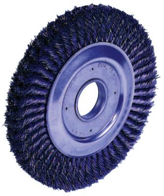 Weiler® Wide Face Standard Twist Knot Wire Wheel, 12 Dia. x 1 1/4 in W, 0.023, 3,600 rpm, 09540