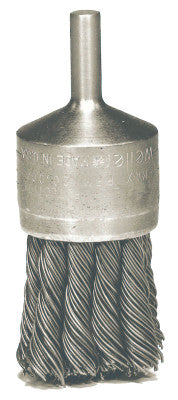Weiler® Hollow-End Knot Wire End Brush, Stainless Steel, 22,000 RPM, 3/4 in x 0.014 in, 10029