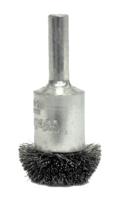 Weiler® Stem-Mounted Circular Flared End Brush, Stainless Steel, 3 in x 0.020 in, 16,000 rpm, 10074