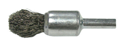 Weiler® Controlled Flare End Brushes, Steel, 25,000 rpm, 1/2" x 0.014", 10302
