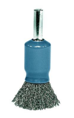 Weiler® Coated Cup Crimped Wire Solid End Brush, Steel, 1/2 in x 0.0104 in, 25,000 rpm, 11001