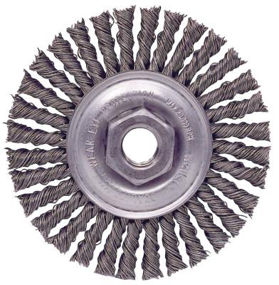 Weiler® Roughneck® Stringer Bead Twist Knot Wire Wheel, 4 in D, M10 x 1.5 Arbor Height, 13133