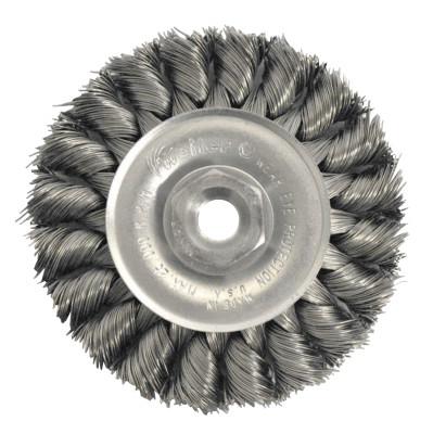 Weiler® Standard Twist Knot Wire Wheel, 3 in D x 3/8 in W, .014 in Steel Wire, 3/8 Arbor, 13201