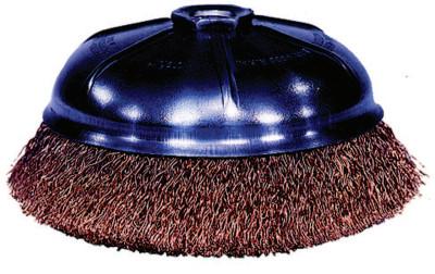 Weiler® Crimped Wire Cup Brush, 6 in Dia., 5/8-11 UNC Arbor, Bronze Wire, 14316