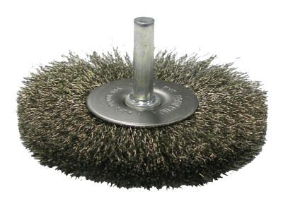 Weiler® Crimped Wire Radial Wheel Brush, 2 1/2 in D, .014 in Stainless Steel, 17977