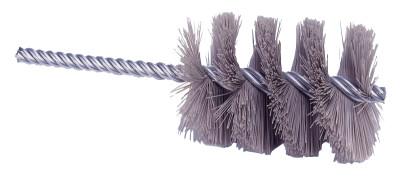 Weiler® Nylox® Tube Brush, 1-1/2 in Dia., Double Spiral, .022 in Crimped Nylon Fill, 2-1/2 in Brush L, 21309