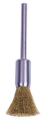 Weiler® Miniature Stem-Mounted End Brush, Stainless Steel, 3/16 in x 0.003 in, 37,000 rpm, 26099