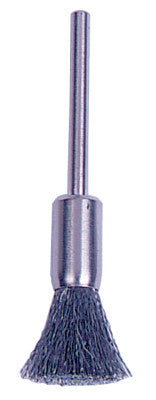 Weiler® Miniature Stem-Mounted End Brushes, Stainless Steel, 0.005 in, 25,000 rpm, 26114