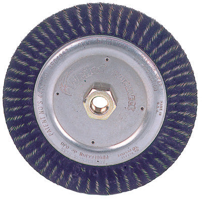 Weiler® Polyflex® Stringer Bead Twist Knot Wheel, 4 D x 3/16 W, .02 Steel, 20,000 rpm, 35800