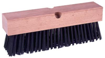 Weiler® Wire Broom, 16 in Hardwood Block, 3-3/4 in Trim L, Round Wire, 70215