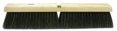 Weiler® Horsehair/Tampico Medium Sweep Brushes, 36 in Hardwood Block, 3 in Trim, BK, 42049