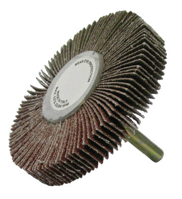 Weiler® Tiger Mounted Flap Wheels, 3 in, 80 Grit, 23000 rpm, 52025