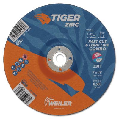 Weiler® Tiger Zirc Combo Wheels, 3 in Dia, .035 in Thick, 3/8 in Arbor, 58011
