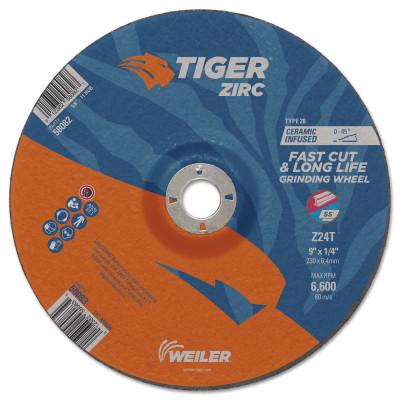 Weiler® 9 in X 1/8 in Tiger Pipeliner, Z30T, Type 27, 5/8 in-11 Nut, 58095