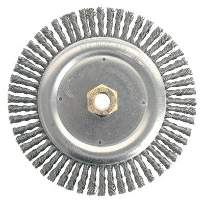 Weiler® Dually™ Stringer Bead Wheel, 7 in D x 3/16 in W, .02 in Carbon Steel, 9,000 rpm, 79800