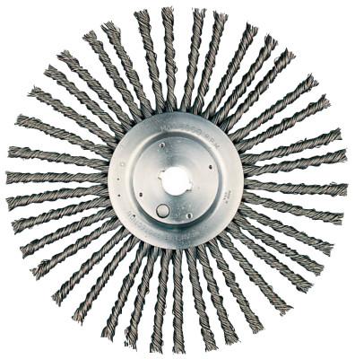 Weiler® Cable Twist Wire Wheels, 12 in D x 3/8 in W, .035 in Steel Wire, 52 Knots, 94026