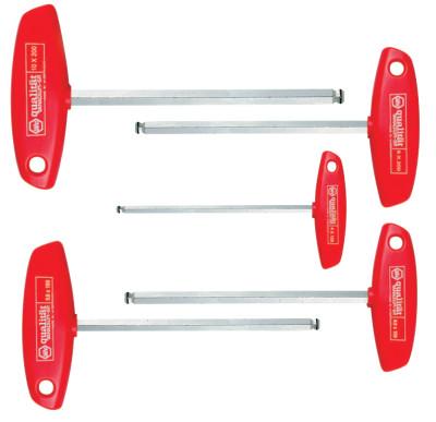 Wiha® Tools MagicRing T-Handle Key Sets, Ball Hex Tip, Metric, 54090