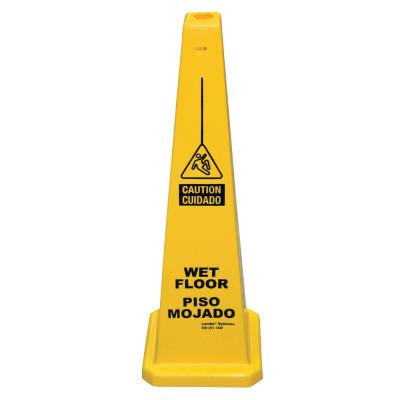 Cortina Lamba Safety Cone,  Piso Mojado/Wet Floor, Yellow, 03-600-09