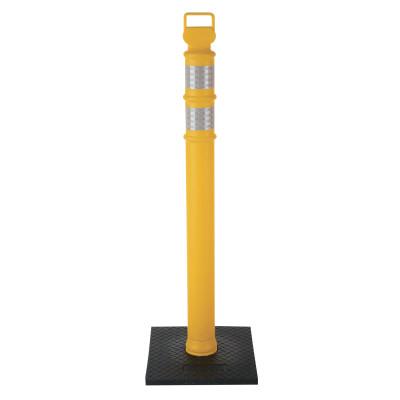 Cortina Delineator Post, 45 in, 10 lb Base, Polyethylene/Recycled Rubber, Yellow, 03-747YRBC
