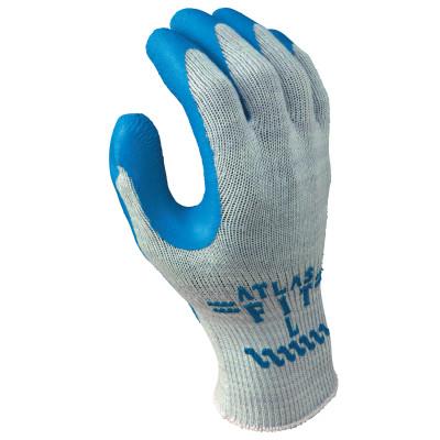 SHOWA® Atlas Fit 300 Rubber-Coated Gloves, Small, Blue/Gray, 300S-07