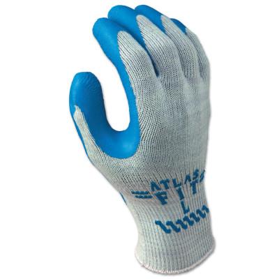 SHOWA® Atlas Fit 300 Rubber-Coated Gloves, Medium, Blue/Gray, 300M-08