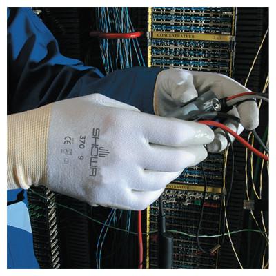 SHOWA® Atlas Assembly Grip 370W Nitrile-Coated Gloves, X-Large, Gray/White, 370WXL-09