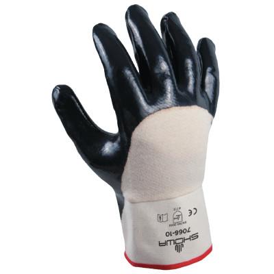 SHOWA® 7066 Series Gloves, Size 9, White/Navy, 7066-09