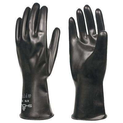 SHOWA® Butyl Chemical-Resistant Gloves, Large, Black, 878-09
