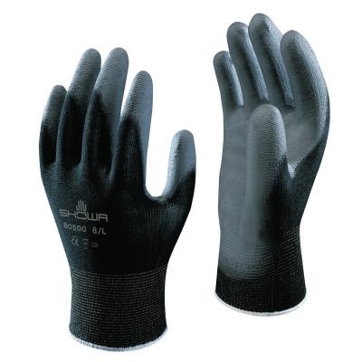 SHOWA® Hi-Tech Polyurethane Coated Gloves, Medium, Black/Gray, BO500B-M