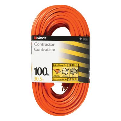 Woods Wire Outdoor Round Vinyl Extension Cord, 100 ft, 530