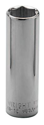 Wright Tool 3/8" Dr. Deep Sockets, 3/8 in Drive, 15/16 in, 6 Points, 3530