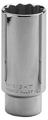 Wright Tool 1/2" Dr. Deep Sockets, 1/2 in Drive, 1 1/16 in, 12 Points, 4634