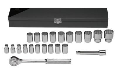 Wright Tool 22 Piece Standard Metric Socket Sets, 1/2 in, 12 Point, 472