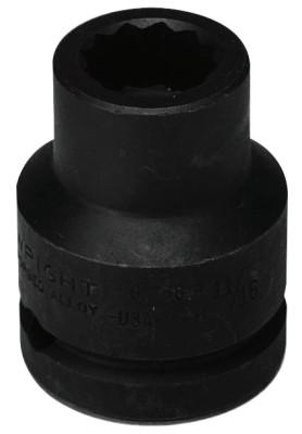 Wright Tool 3/4" Dr. Standard Impact Sockets, 3/4 in Drive, 1 1/2 in, 6 Points, 6848