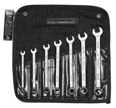 Wright Tool 7 Pc. Combination Wrench Sets, 12 Points, Inch, 707