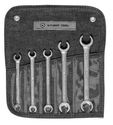 Wright Tool 5 Piece Flare Nut Wrench Set, Includes (1) 9 x 11MM; (1) 10 x 12MM; (1) 13 x 14MM; (1) 15 x 17MM; (1) 19 x 21MM, 744