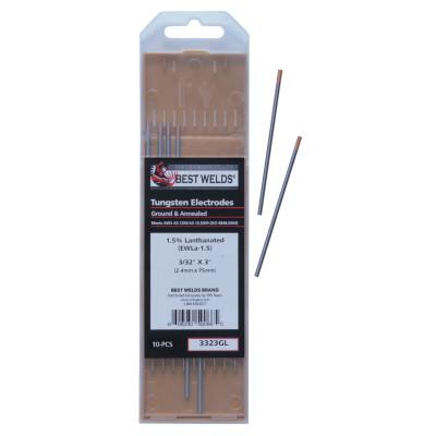 ORS Nasco Tungsten Electrode, 1.5% Lanthanated, 3 in, Size 3/32, 3323GL