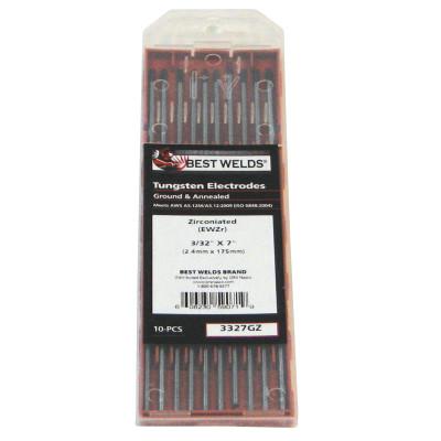 ORS Nasco Tungsten Electrode, Zirconiated, 3 in, Size 5/32, 5/32X3ZG
