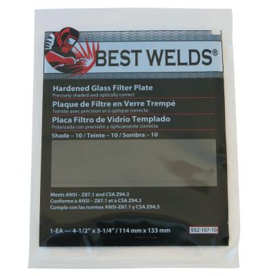 Best Welds Glass Filter Plate, Shade 10, 4 1/2 x 5 1/4 in, Green, 932-107-10